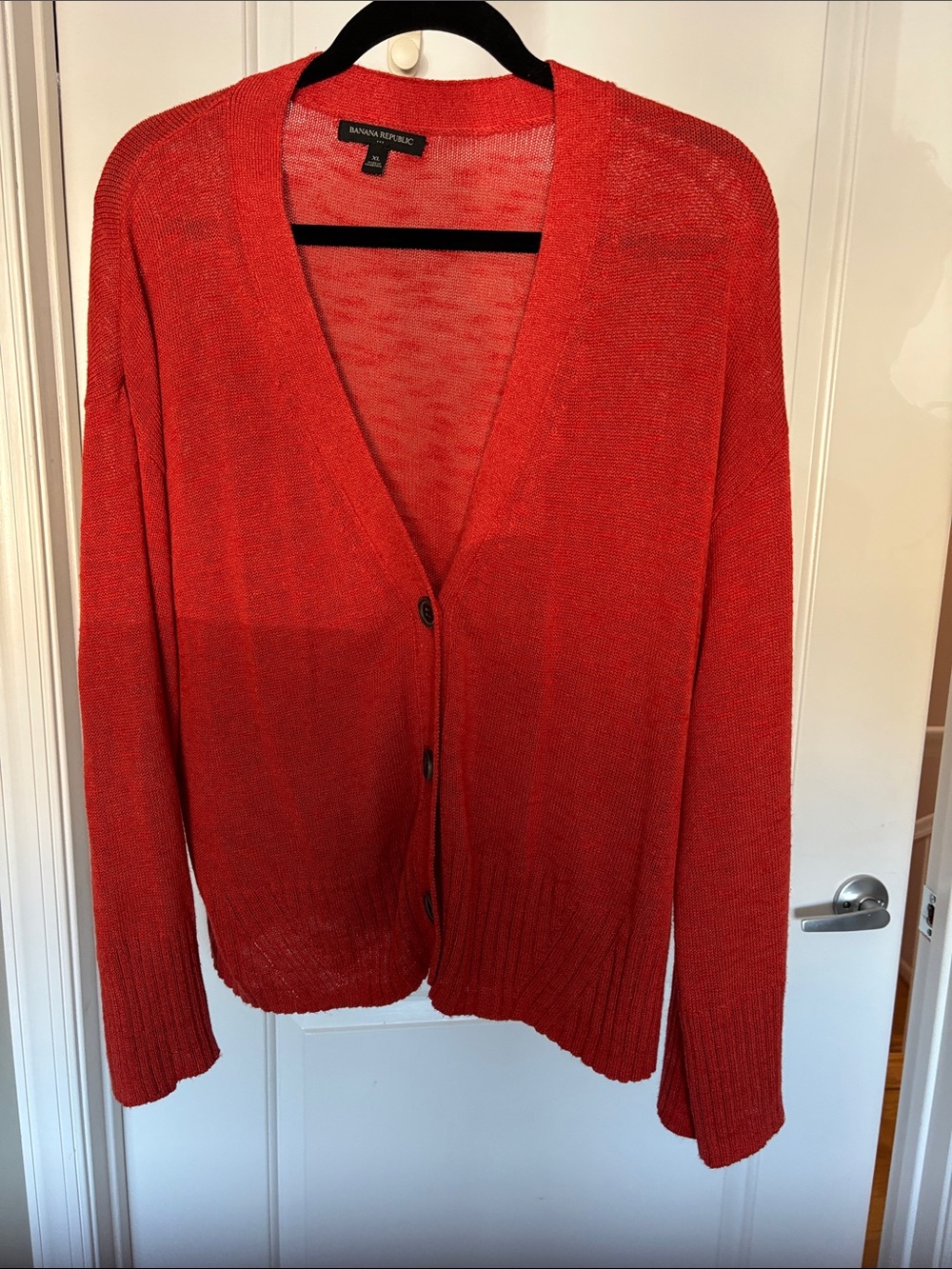 Banana Republic rust colored V-Neck Button Cardigan